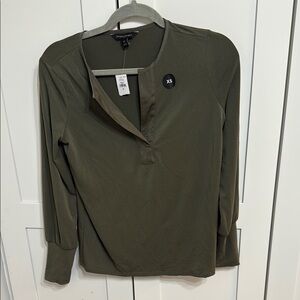NWT Banana Republic Olive Green Long Sleeve Blouse